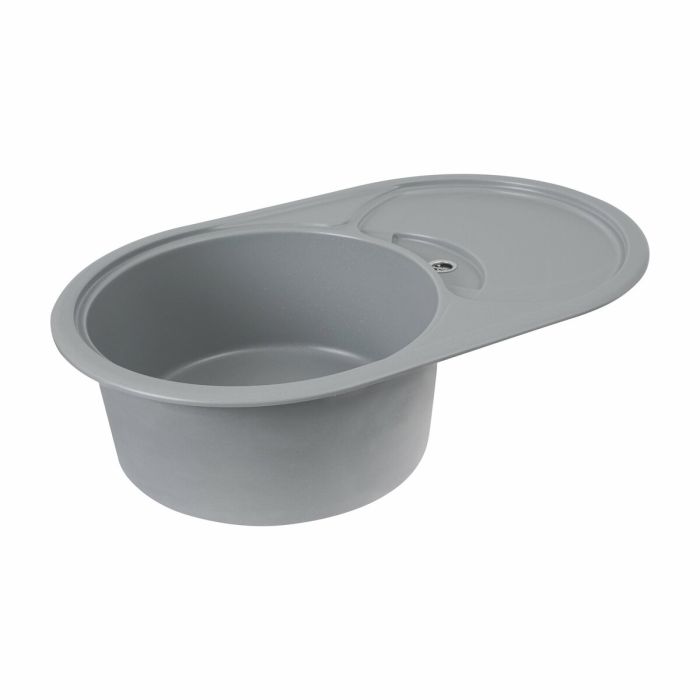 Гранитная мойка для кухни Platinum 7750 GAZZO глянец Серый металлик, L