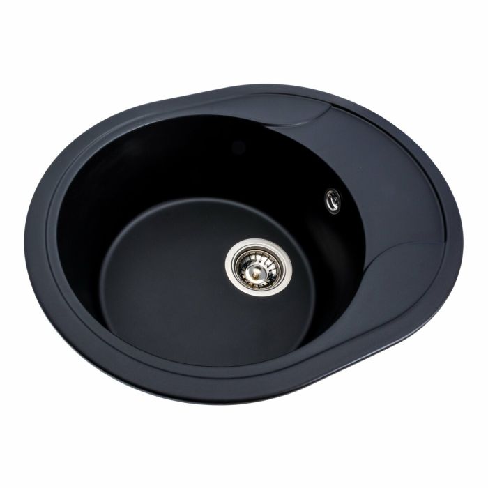 Гранитная мойка для кухни Platinum 5847 ONYX матовая (черная), R