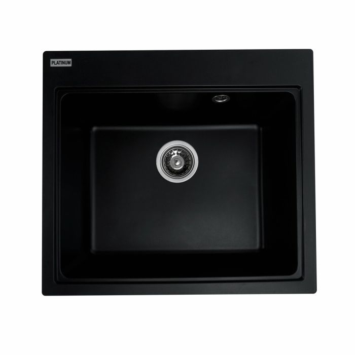 Гранитная мойка для кухни Platinum 5852 VESTA матовая Черная, ЦЕНТР