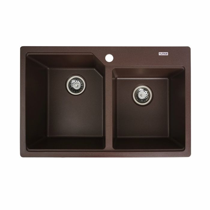 Гранитная мойка для кухни Platinum 7850 HARMONY матовая Мокко, L