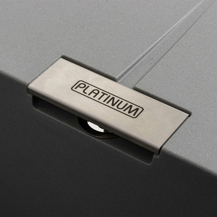 Гранитная мойка для кухни Platinum 6250 ZIRKONE матовый Серый металлик