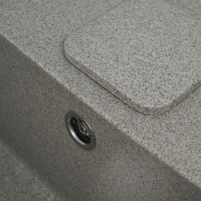 Гранитная мойка для кухни Platinum 7850 CUBE матовая Серая, R