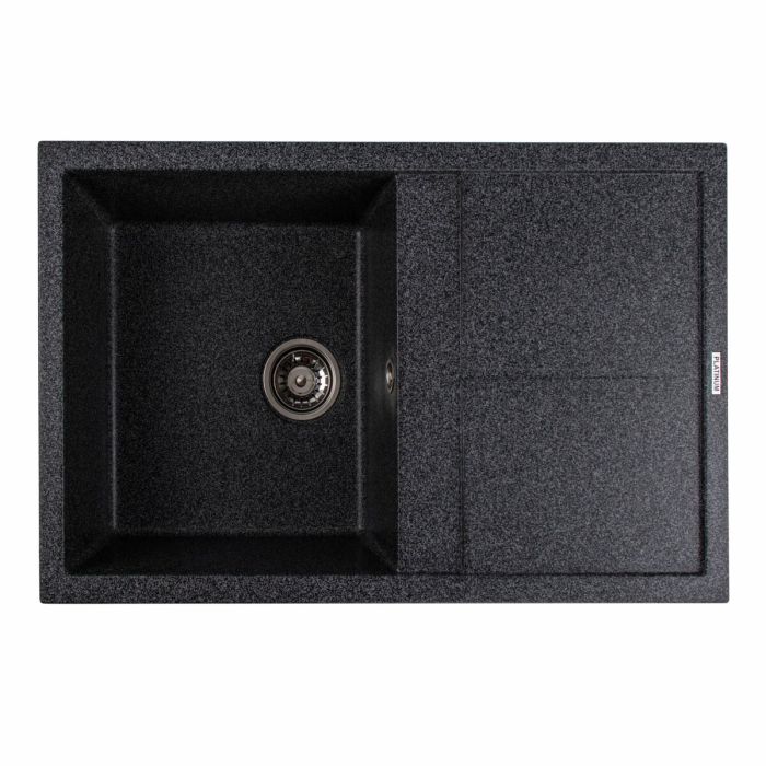 Гранитная мойка для кухни Platinum 7950 Selena матовая Графит, L