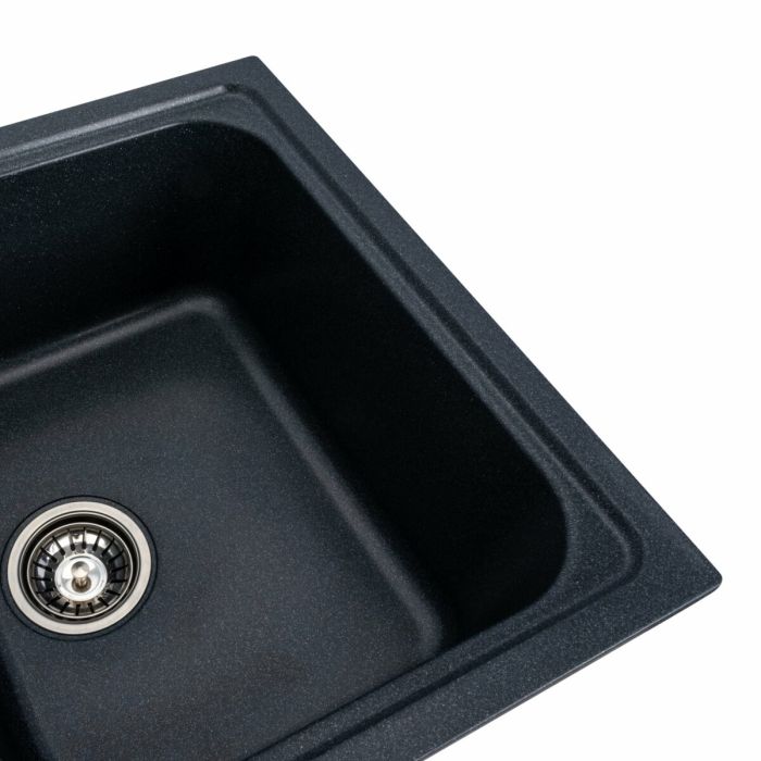 Гранитная мойка для кухни Platinum 7950 Equatoria матовая Антрацит