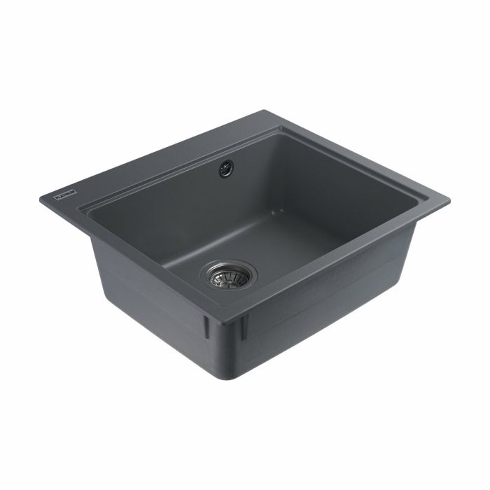 Гранитная мойка для кухни Platinum 5852 VESTA матовая Серый металлик, Центр