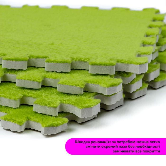 Пол-пазл плюшевый САЛАТОВЫЙ 30*30*1cm (D) SW-00002094