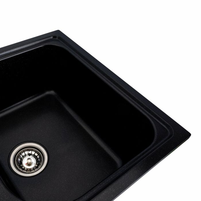 Гранитная мойка для кухни Platinum 7950 Equatoria матовый Черный металлик