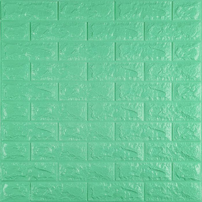 3D панель самоклеющаяся кирпич Мятный 700x770x7мм (012-7) SW-00000050