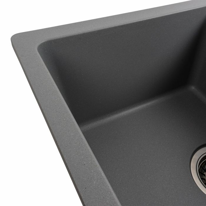 Гранитная мойка для кухни Platinum 6250 ZIRKONE матовый Серый металлик