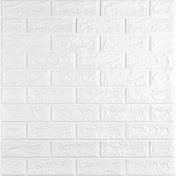 3D панель самоклеющаяся кирпич Белый Матовый 700х770х5мм (001-5M) SW-00000587