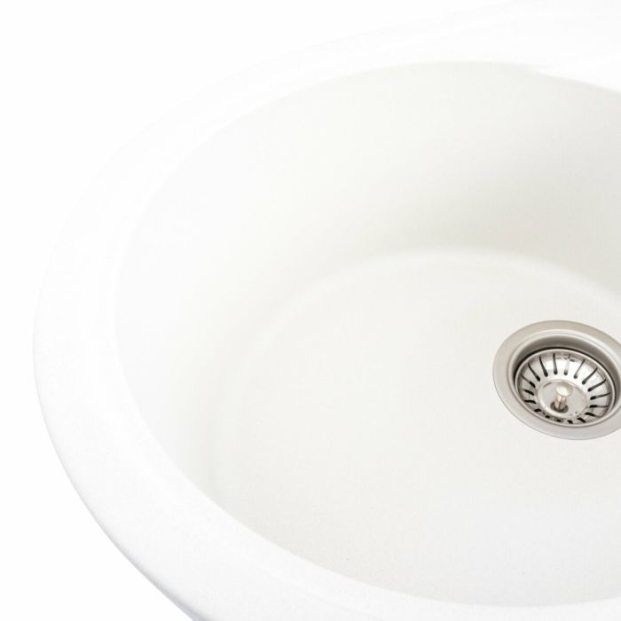 Гранитная мойка для кухни Platinum 5847 ONYX матовая (белоснежная), R