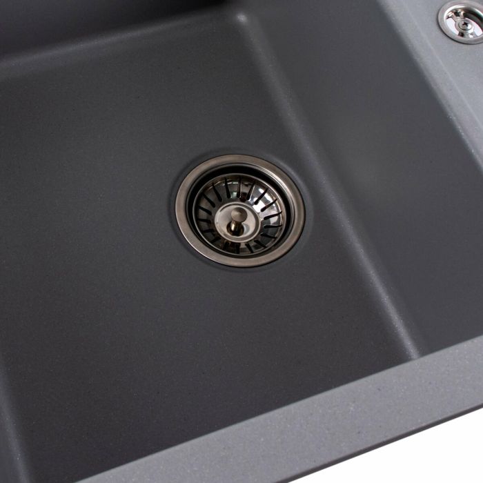 Гранитная мойка для кухни Platinum 7850 TROYA матовая Серый металлик, L