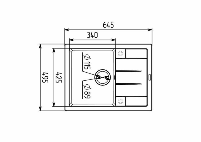Гранитная мойка для кухни Platinum 6550 INTENSO матовая Дюна, L
