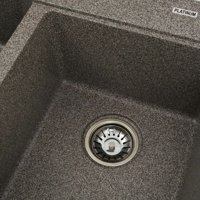 Гранитная мойка для кухни Platinum 7850 HARMONY матовая Микс, АВТО