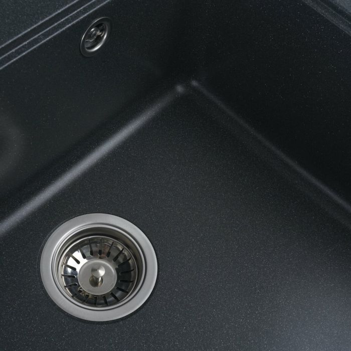 Гранитная мойка для кухни Platinum 5852 VESTA матовая Антрацит, Центр
