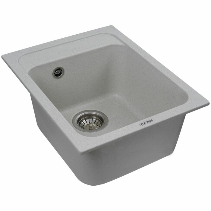Гранитная мойка для кухни Platinum 4050 KORRADO матовая Белая в точку, Центр