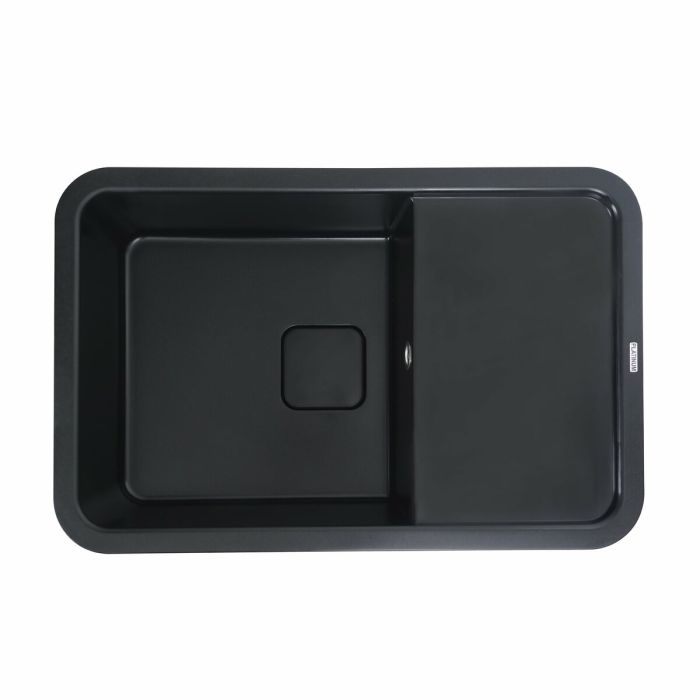 Гранитная мойка для кухни Platinum 7850 CUBE матовая Черная, АВТО