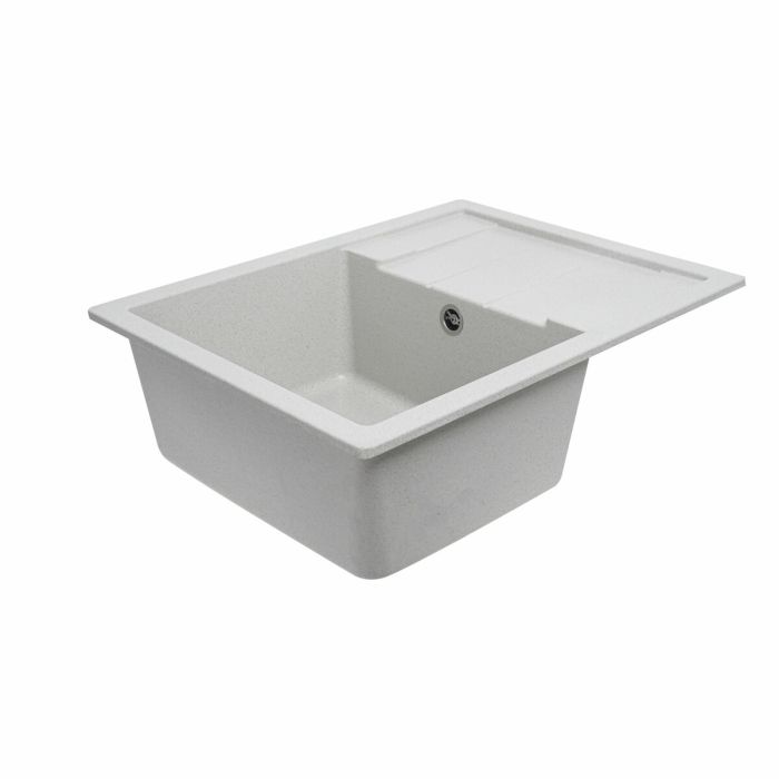 Гранитная мойка для кухни Platinum 6550 INTENSO матовая Белая в точку, L