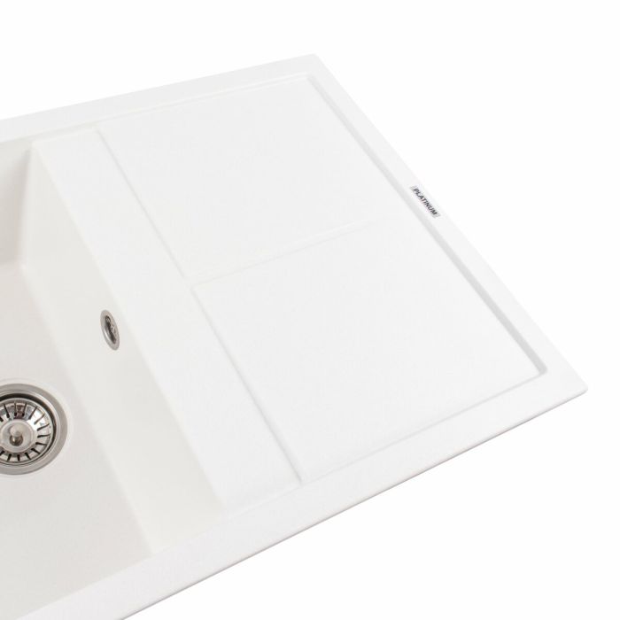 Гранитная мойка для кухни Platinum 7950 Selena матовая Белоснежная, L