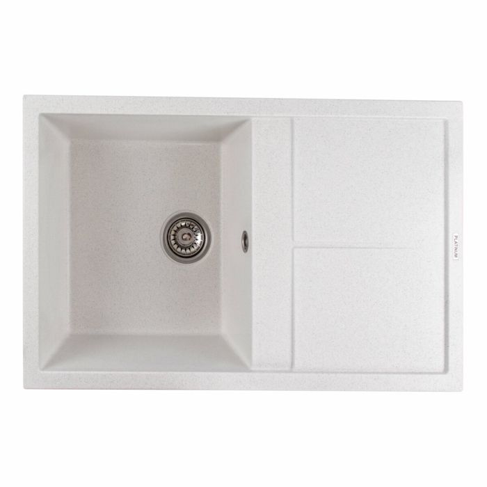 Гранитная мойка для кухни Platinum 7950 Selena матовая Белая в точку, R