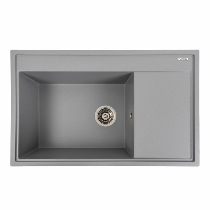 Гранитная мойка для кухни Platinum 7950 AZURIT матовый Серый металлик, R