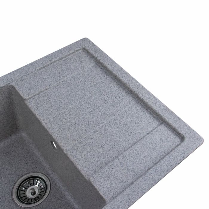 Гранитная мойка для кухни Platinum 6550 INTENSO матовая Серая, L