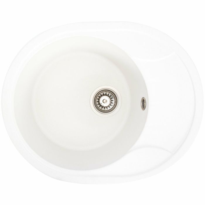 Гранитная мойка для кухни Platinum 5847 ONYX матовая (белоснежная), L