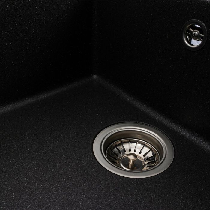 Гранитная мойка для кухни Platinum 6550 LOTOS матовый Морион, R