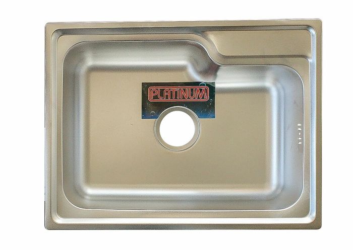 Кухонная мойка из нержавеющей стали Platinum ДЕКОР 5845 (0,8/180 мм), L
