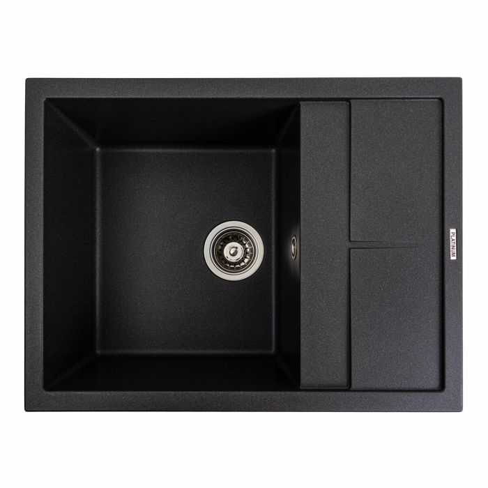 Гранитная мойка для кухни Platinum 6550 LOTOS матовый Морион, R