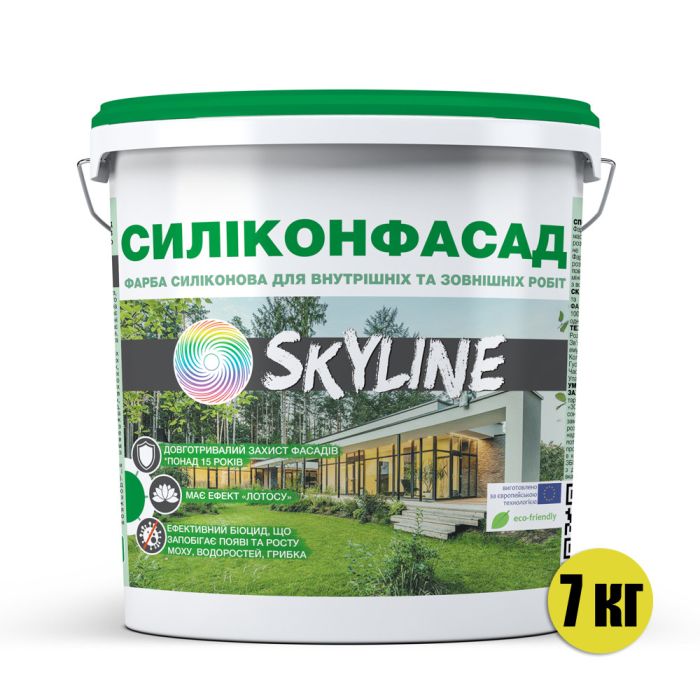 Краска фасадная силиконовая  «Силиконфасад» с эффектом лотоса SkyLine 7 кг