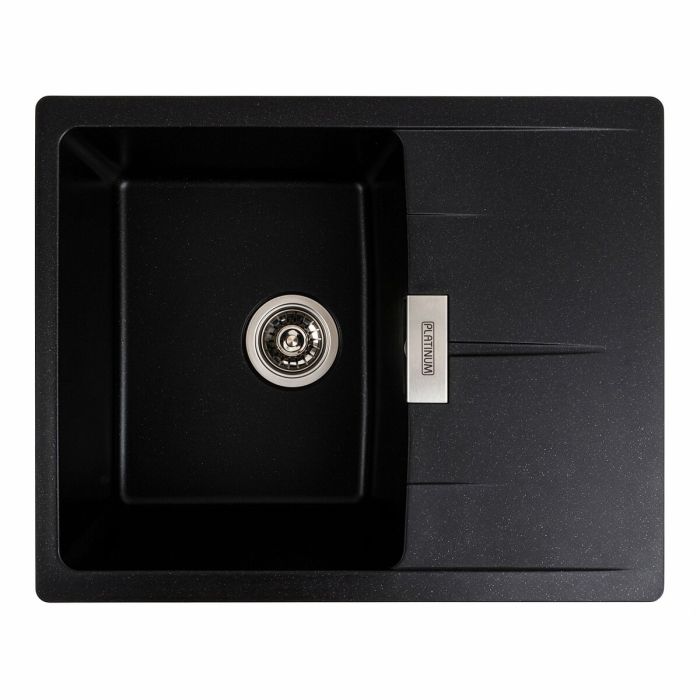Гранитная мойка для кухни Platinum 6250 ZIRKONE матовый Черный металлик, R