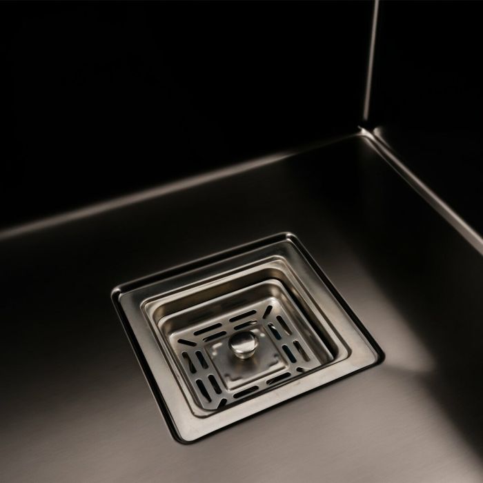 40*50 Мийка PVD чорна Platinum Handmade HSBB (квадратний сифон, 3.0/1.0)