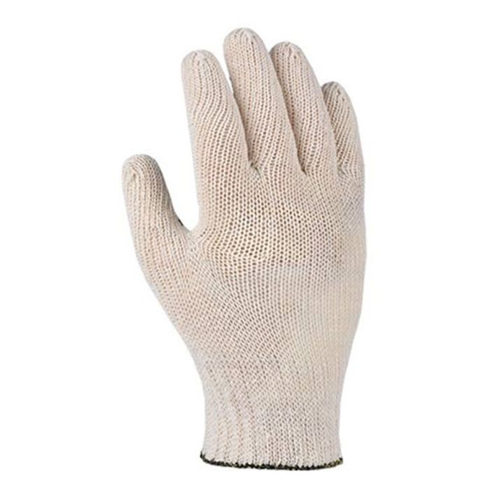 Перчатки FORA трикотажные белые с рисунком ПВХ 10 класс арт. 15000