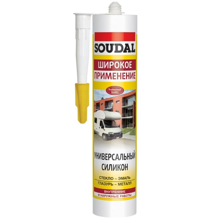 Герметик силіконовий універсальний SOUDAL білий 280 мл