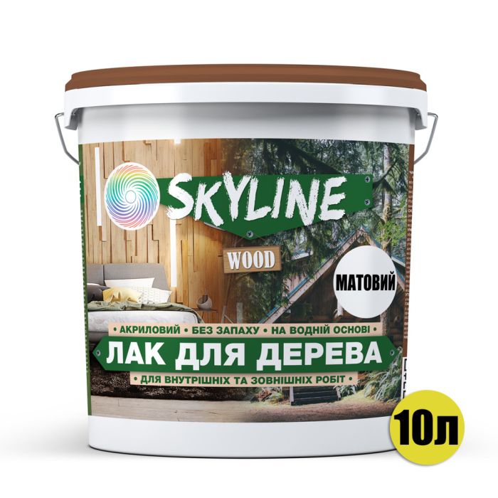 Лак для дерева акриловый Skyline Wood Прозрачный Матовый 10л