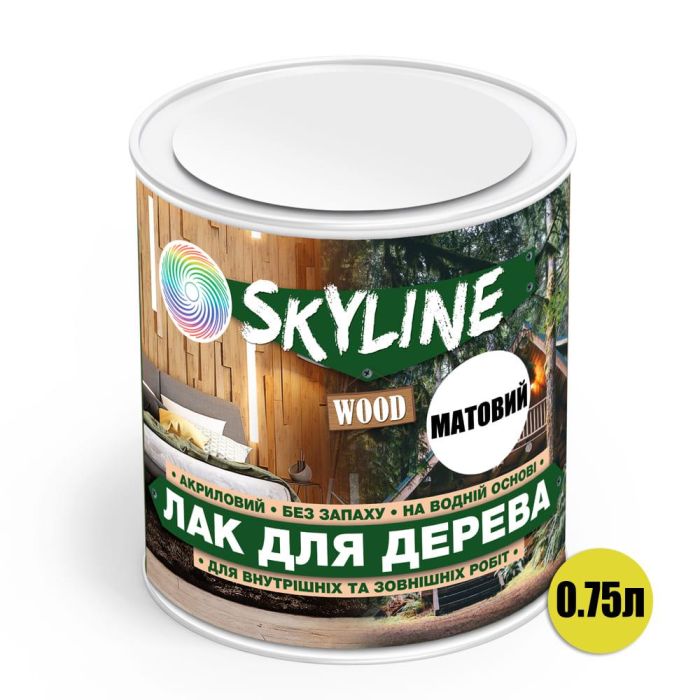 Лак для дерева акриловый Skyline Wood Прозрачный Матовый 0.75л