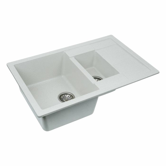 Гранитная мойка для кухни Platinum 7850W TOSKANA матовая Белая в точку