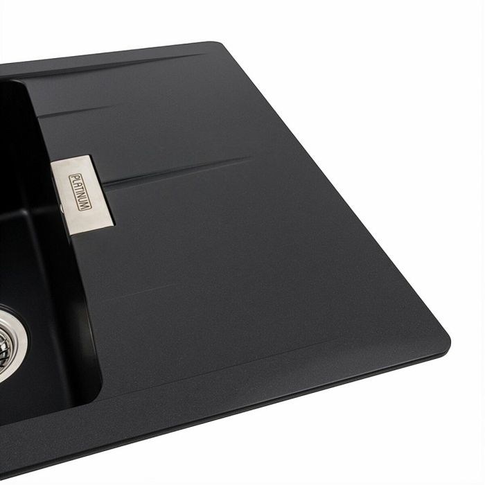 Гранитная мойка для кухни Platinum 6250 ZIRKONE матовая Черная