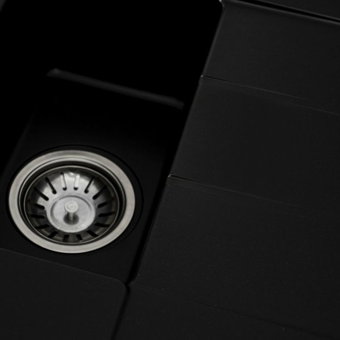 Гранитная мойка для кухни Platinum 7850W TOSKANA матовая Черная, R