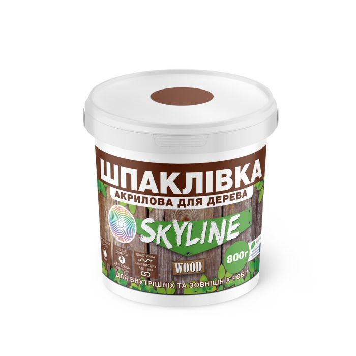 Шпаклевка для дерева готова к применению акриловая SkyLine Wood Махагон 800 г