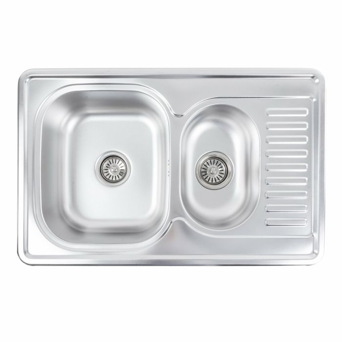 Кухонная мойка из нержавеющей стали Platinum ДЕКОР 7850D (0,8/180 мм), R