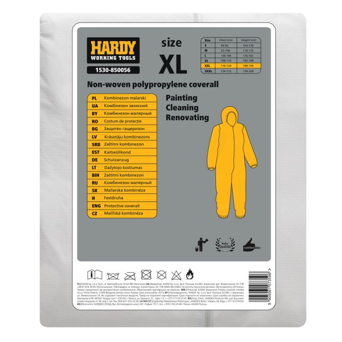 Защитный костюм комбинезон одноразовый Hardy *85* XL