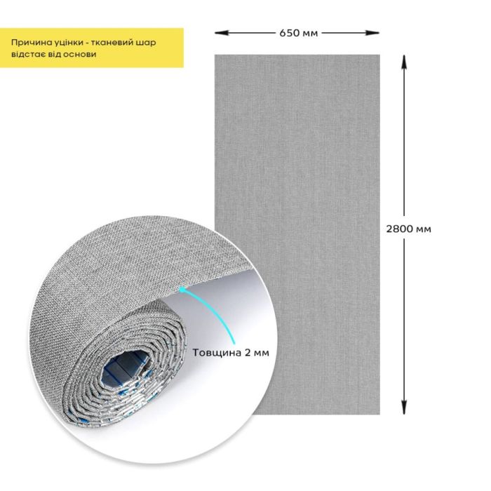 Уценка Льняные тёплые обои на самоклейке 2800*650*2mm (D) SW-00002530