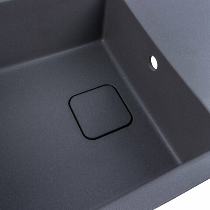 Гранитная мойка для кухни Platinum 7850 CUBE матовая Серый муссон, L