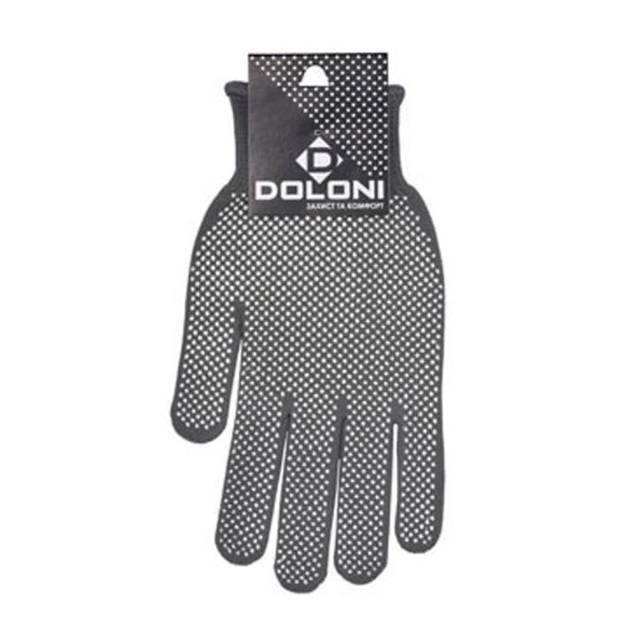 Перчатки Doloni серые нейлоновые с микроточкой ПВХ 13 класс 10 размер арт. 4413