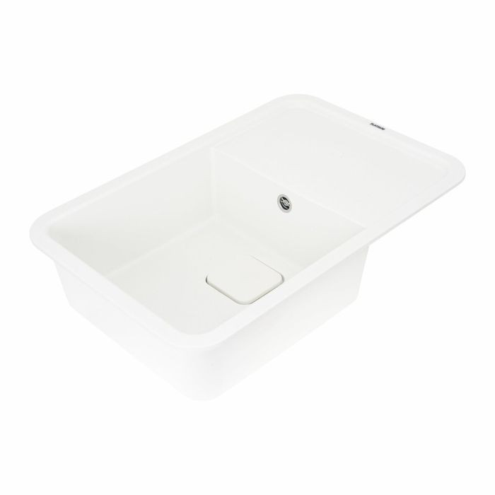 Гранитная мойка для кухни Platinum 7850 CUBE матовая Белоснежная, L