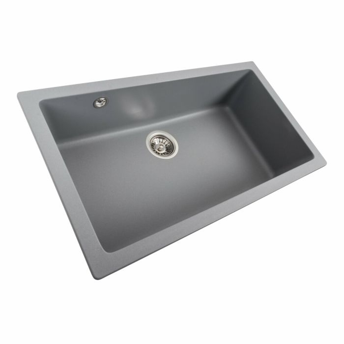 Гранитная мойка для кухни Platinum 7945 Paruana матовая (серый металлик)