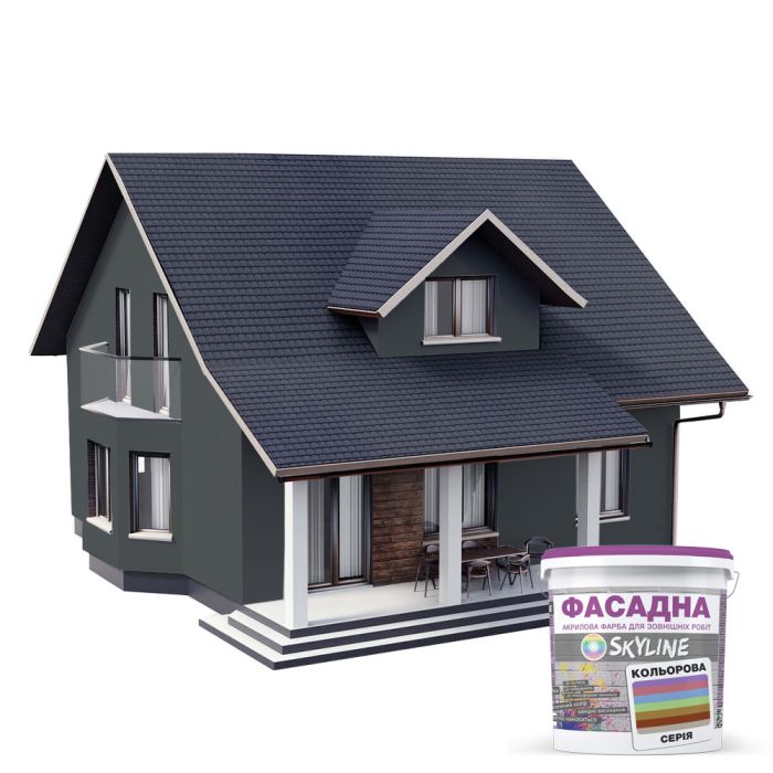 Краска Акрил-латексная Фасадная Skyline 6502-G Касторовый 1л