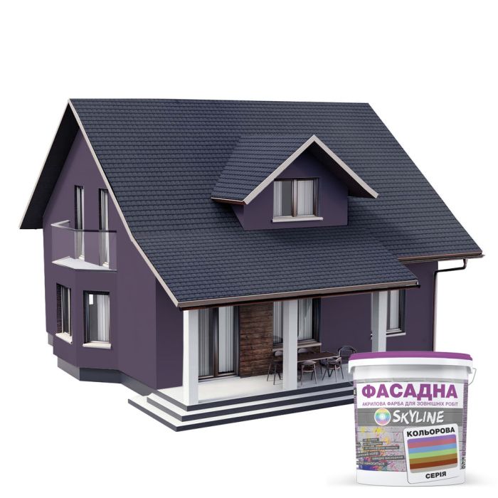Краска Акрил-латексная Фасадная Skyline 5020-R70B (C) Баклажан 1л